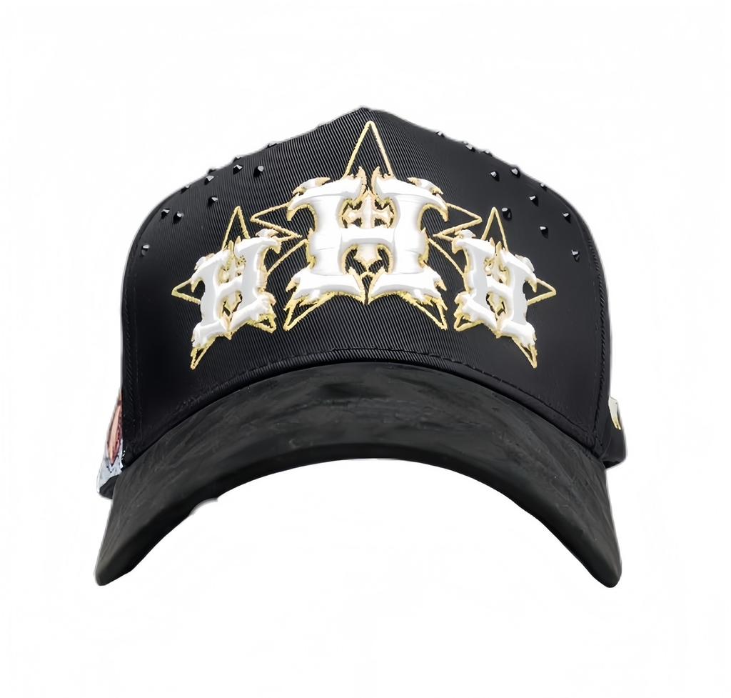 High Quality 5-Panel Curved Brim Baseball Cap with Rhinestone Embellishments Terry Fabric Dobby Style-Sporty Unisex Adult Hat