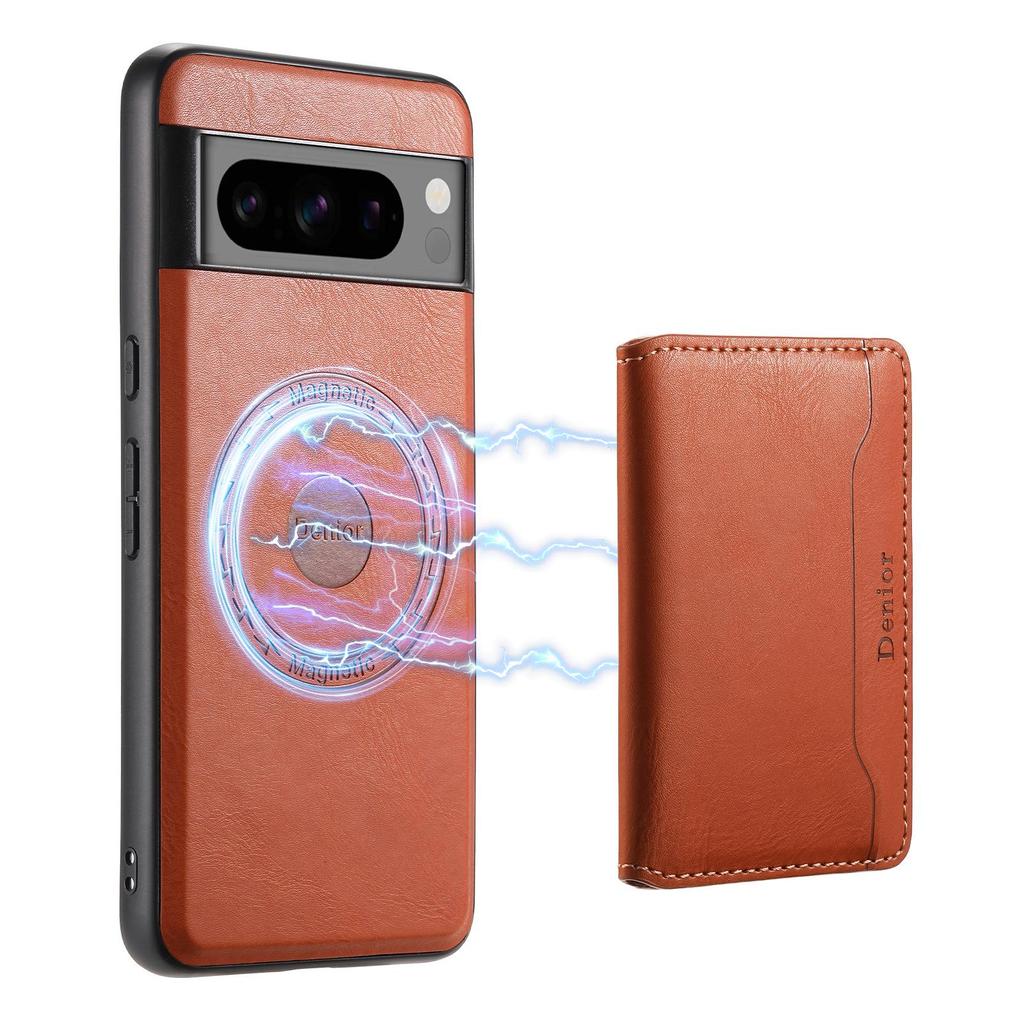 Denior Magnetic Leather Case with Card Slot for Google Pixel 7A/8