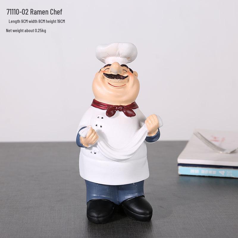 European Chef Figurine - Decorative Ornament for Home, Cafe, Cake Shop, or Living Room