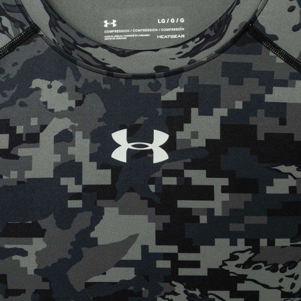 Under Armour HeatGear Camo Print Retro Short Sleeve T-Shirt Men Tops Black 1345722-003