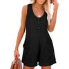 Women's Jumpsuit Casual Fashion Solid Color Jumpsuit Button Pocket Jumpsuit