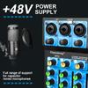 Depusheng Portable Mini Mixer 6 Channel Audio Mixer DJ Console with Bluetooth 48V Phantom USB 256 DSP for PC Recording Webcast Party BF6+ Function,