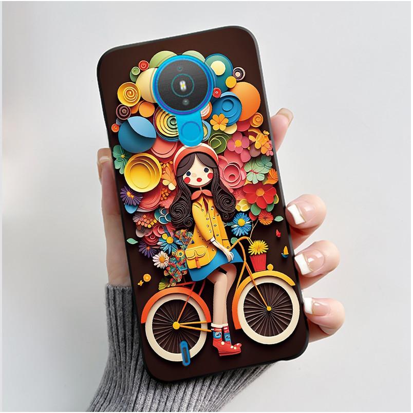 For Nokia 1.4 TA-1322 Trendy Black Phone Case For Nokia 6.2/Nokia 7.2 Lucky Koi Anti-Scratch Soft Shockproof Back Shell Cover