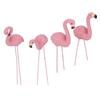 4 Pcs Pink Flamingo Garden Statue Fine Details Stylish Vivid Small Flamingo Statue for Yard Lawn Patio Decorations Gifts