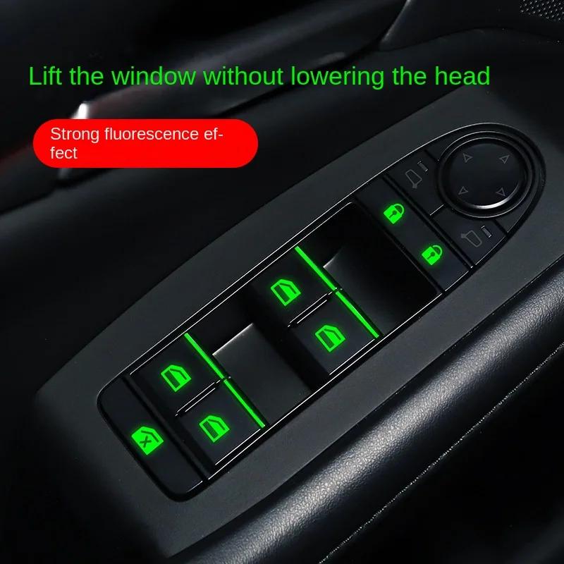Наклейка на автомобиль Кнопка окна автомобиля Светящаяся наклейка Переключатель подъемника Ночные флуоресцентные наклейки Наклейки для салона автомобиля Автомобильные аксессуары