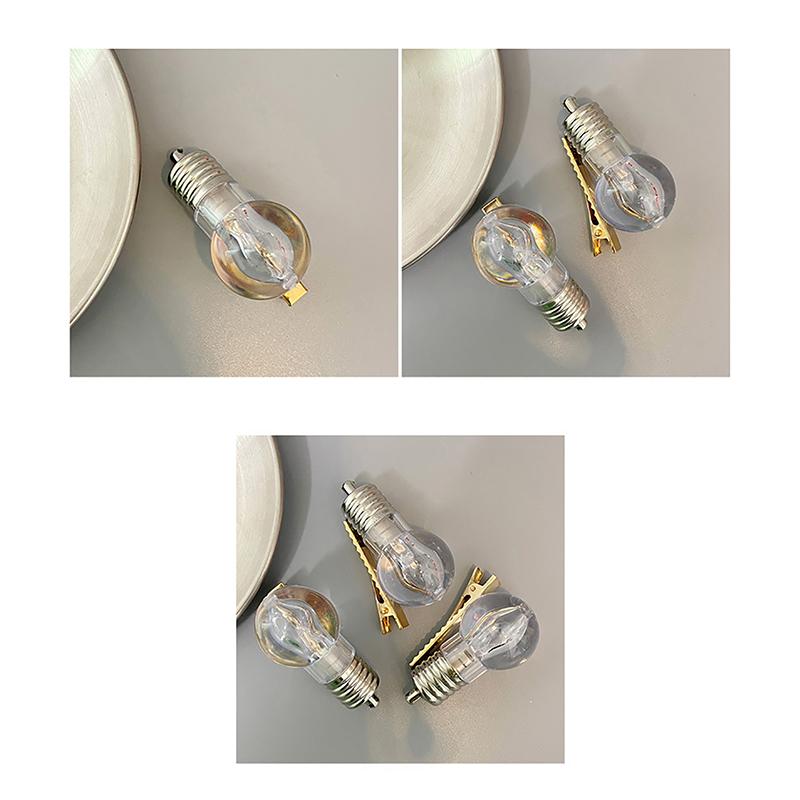 Светящаяся заколка для волос с лампочкой, креативная барная танцевальная светодиодная челка, клипса для женщин