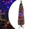 Day and Night - Day and Night Narrow Artificial Christmas Tree with Fiber Optic Support 240 Cm