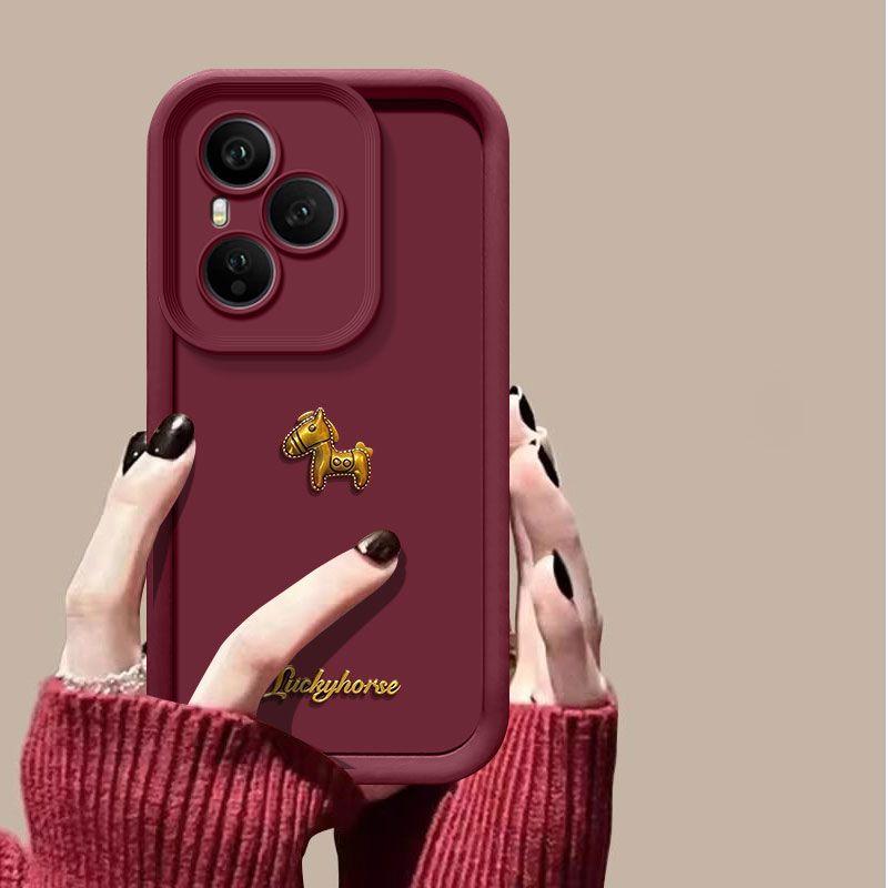 Чехол для Honor 400 Lite Милый 3D Золотая Лошадь С ремешком Чехол для телефона Для Honor 400 300 200 100 90 80 70 60 Pro Матовый чехол