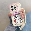 Cartoon Tilted Head Puppy Suitable for Apple 15promax Mobile Phone Case Iphone14pro with Lanyard 13