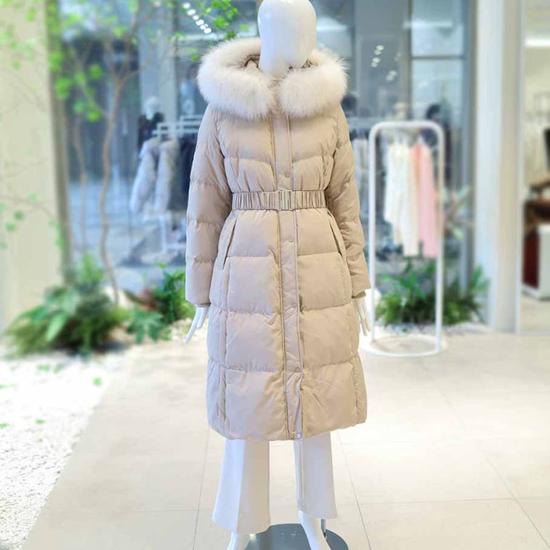 OliveDeOlive Goose Fur Belted Long Down Padding Jumper YP5WH254