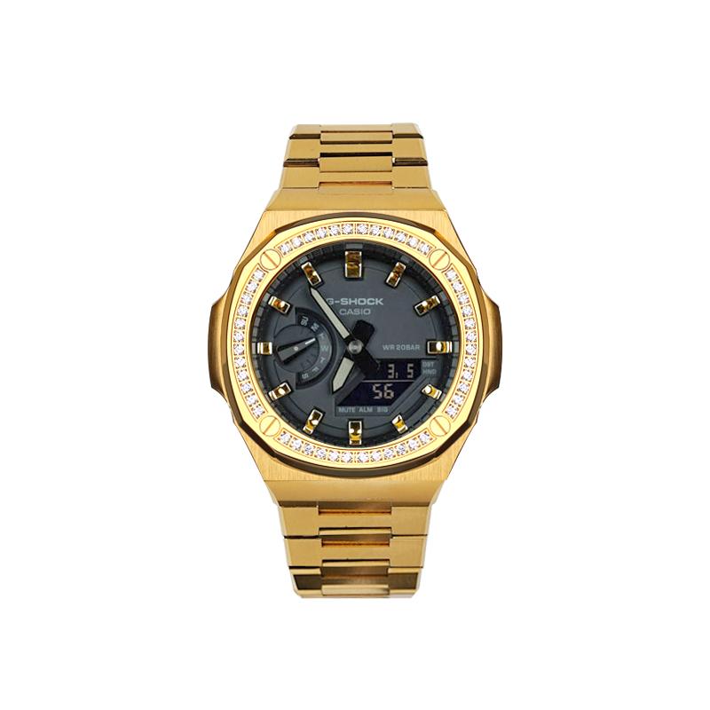 CASIO Unisex Liquid Crystal/Analog Dual Display Series 48.5mm Red Watch GA-2100-1A1(Watch8--)