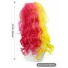 Двухцветный желто-розовый градиентный длинный кудрявый синтетический парик с цветочным украшением для волос, волнистая прическа для косплей-вечеринки, костюмированного мероприятия