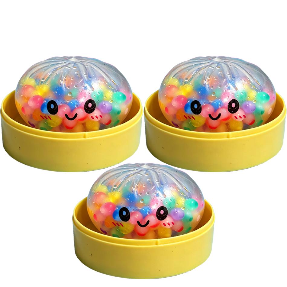 Новый разноцветный блестящий пельмень Squishy с коробкой, сенсорная игрушка-сквиши в виде пельменей для снятия стресса, игрушки, подарки