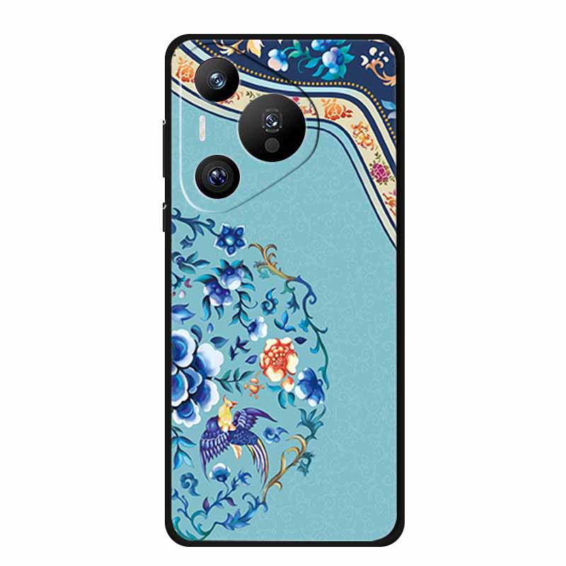 Чехол для телефона Huawei Pura 70 Pro с рельефной текстурой в стиле ретро - Мягкий цветной стиль