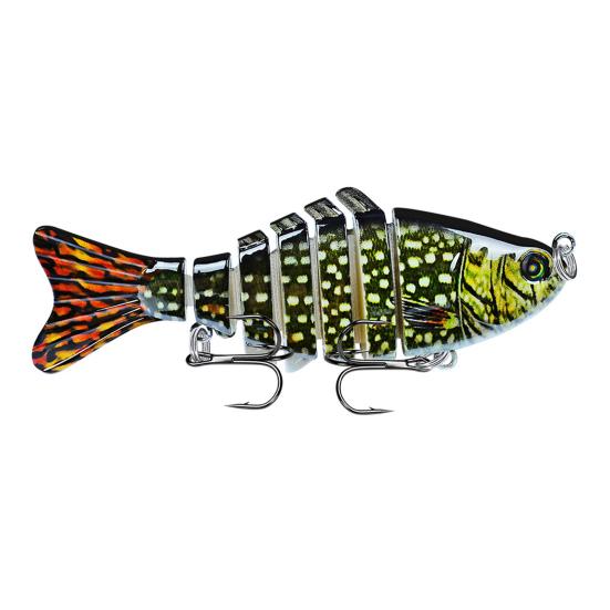 10 см/15,5 г многосоставная рыболовная приманка с крючками, реалистичная 7-секционная пластиковая искусственная приманка для пресноводной и соленой рыбалки