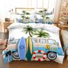 Cartoon Beach Car Duvet Cover Set 3d Digital Printing Polyester Comforter Cover King Queen Full Size for Kids Girls Bedding Set