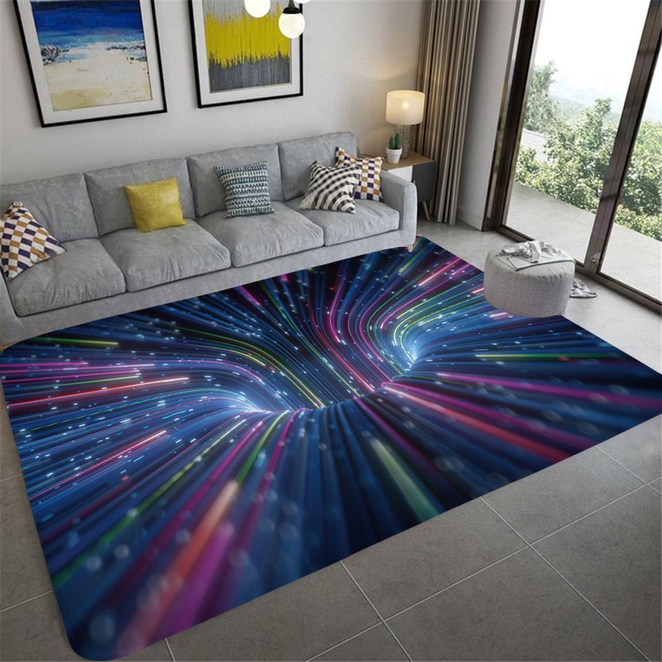 Vortex Illusion Carpet Entrance Door Floor Mat Abstract Geometric Optical Doormat Non -Slip Floor Mat Living Room Decor Rug