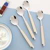 French Blanc Dessert Ice Cream Teaspoon, Silver Cream, 4 Pieces, Korean Popular Tableware