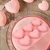Cake Mold 6 Cavities Love Heart Shape Food Grade Easy Release Non-sticky Cake Decoration Flexible Jelly Pudding