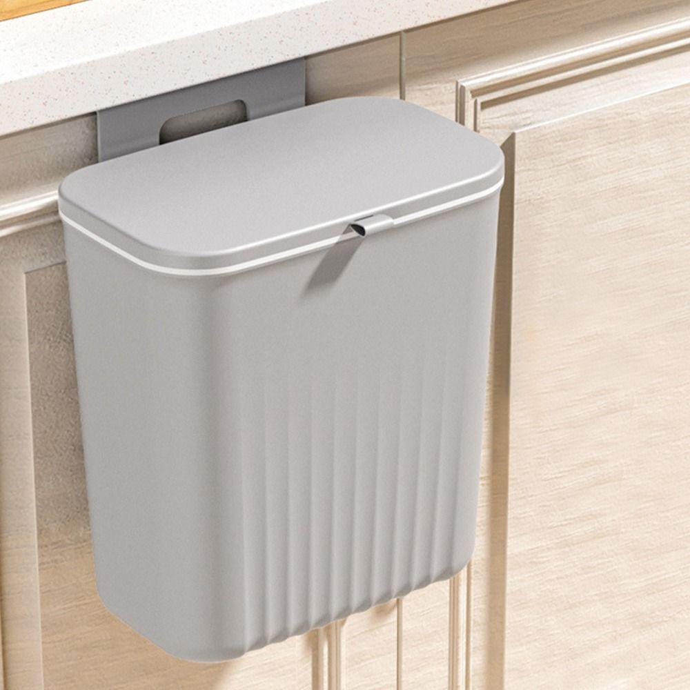 Wall Mounted Waste Garbage Bin With Lid Kitchen Narrow Rubbish Bin Durable Trash Can