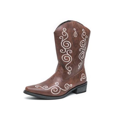 Бренд Totem Western Cowboy Boots для мужчин Винтажные сапоги до середины икры Острые носки Классическая мужская обувь Зимние ботинки из натуральной кожи