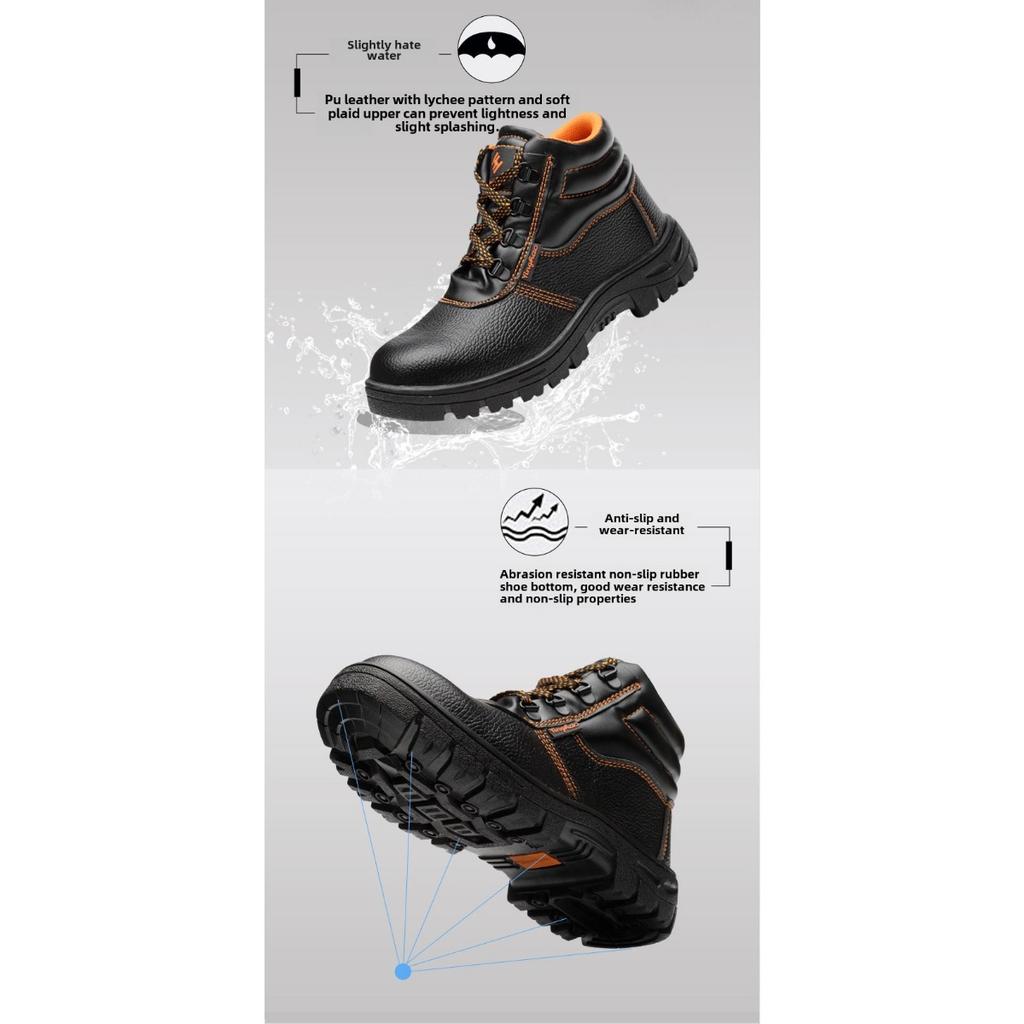 Обувь для страхования труда, мужская обувь с высоким берцем, устойчивая к ударам и проколам, защитная обувь для строительных площадок, рабочая обувь с резиновой подошвой