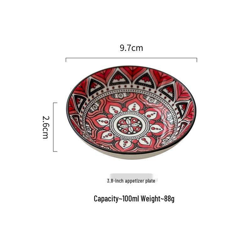 Богемная керамическая пиала для соевого соуса - Маленькая столовая посуда для приправ для японской кухни и десертов