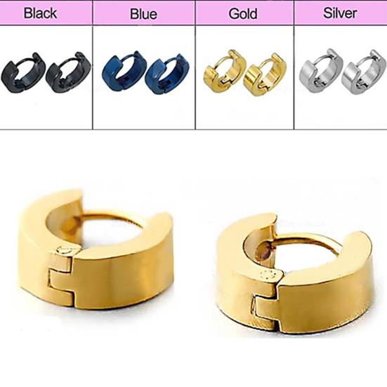 1 Pair Cool Men's Stainless Steel Huggie Hoop Earrings Casual Jewelry
