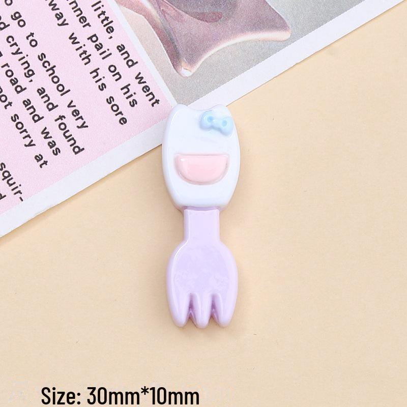 Набор аксессуаров из смолы своими руками: Пряжки для обуви с героями мультфильмов, крем-клей, шпилька для волос, разноцветные украшения в виде ложки в виде котенка