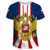 Fashion Russia Flag Badge T-shirt For Men's Clothing Short Sleeve T Shirts 3d Print Cool Pattern Street Trend Man Tee Top