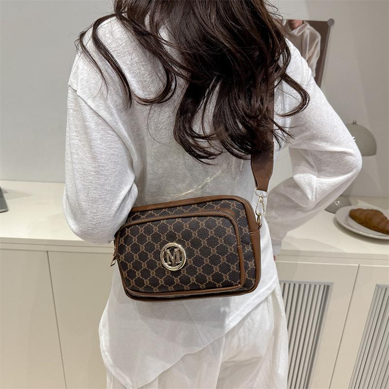 2025 Vintage Women's Multi-Compartment Crossbody Bag with Letter Print