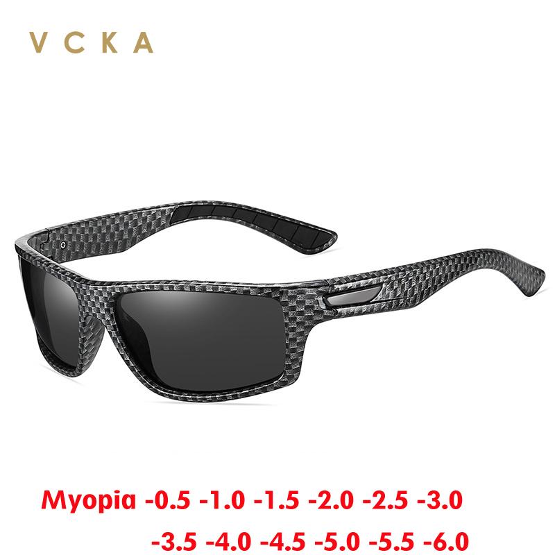 VCKA TR90 Myopia Sunglasses  Men Women Fashion Sports Polarized Eyewear Driving Custom Prescription Glasses -0.50 To -6.0