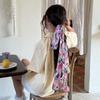 Cotton Oil Painting Scarf Thin Extended Long Ribbon Scarf Headband  Dressing Decoration