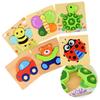 [Set of 2-6] Montessori Shape-Matching Wooden Puzzle, Educational Toy for Boys and Girls, Ages 0-2 (Set of 6: Bear, Bee, Ladybug, Butterfly, Turtle,