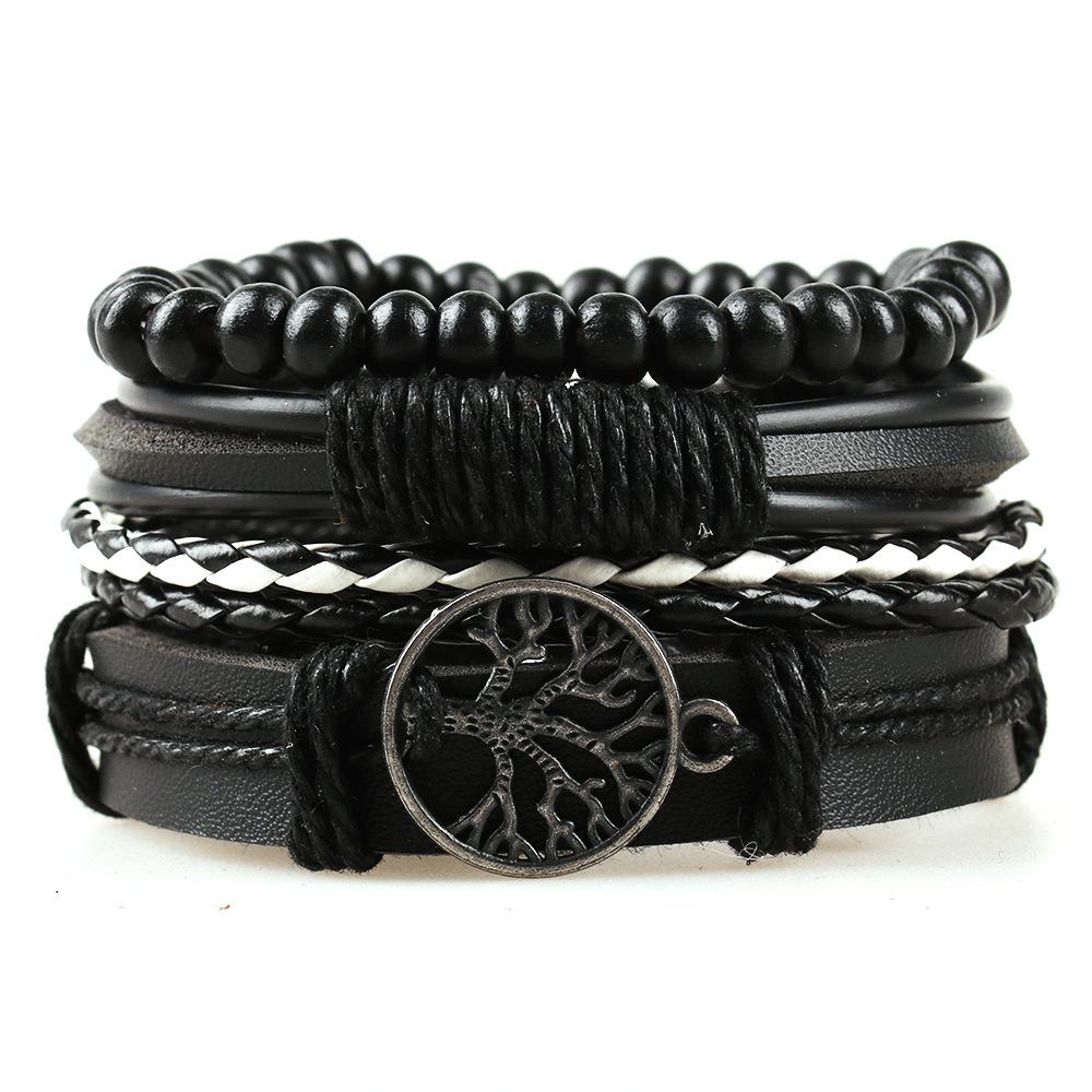 9 Styles Vintage Leather Bracelet for Women Men Woven Bracelet Set Punk Style Men's Multi-layer Braided Bracelet Charm Jewelry Gifts
