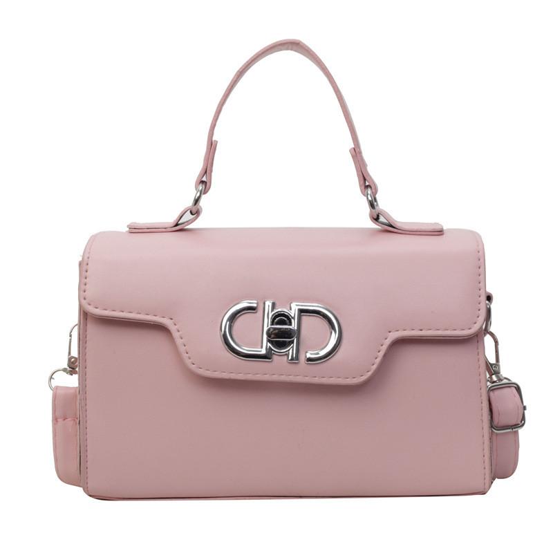 Crossbody Fashion Shoulder Bag With Solid Color Design And Silver Buckle