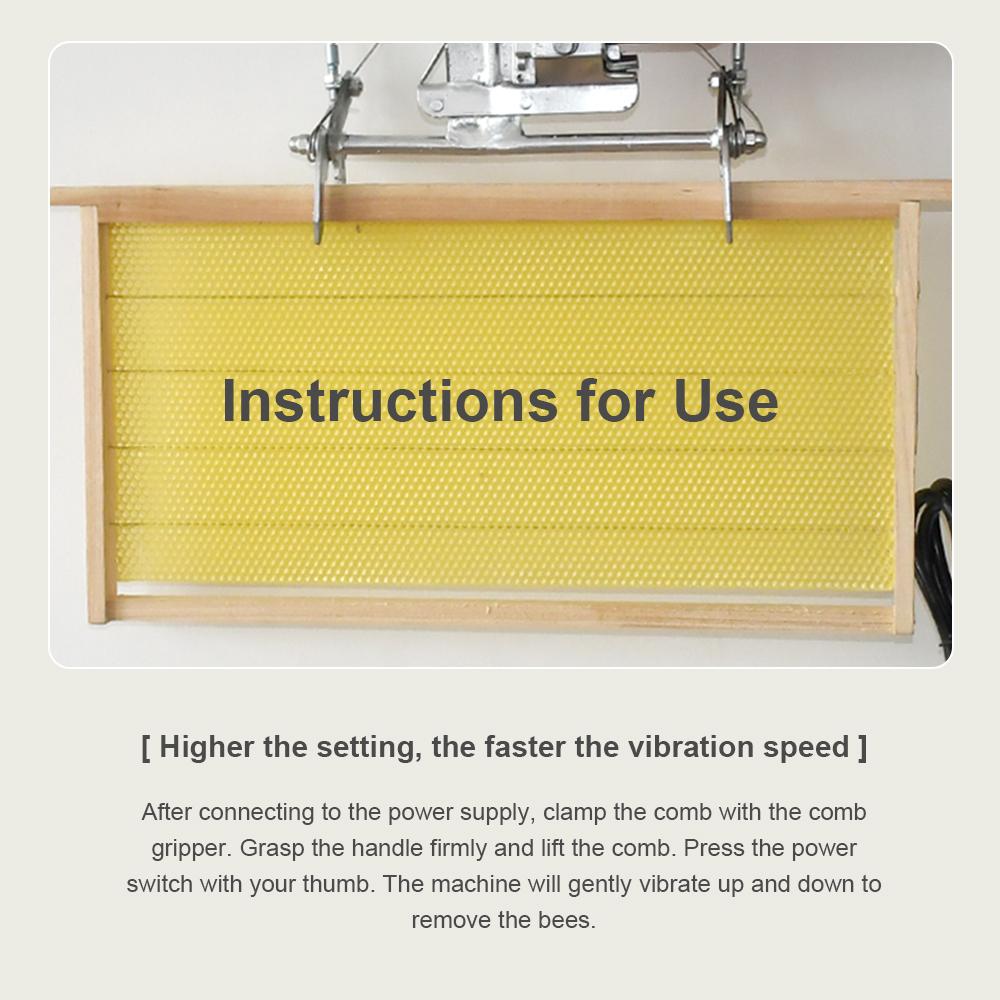 Электрический встряхиватель пчел Вставной удалитель пчел Пчеловодческий инструмент Высокая производительность Простота использования Инструмент для пчелиных рамок для медовых рамок Удаление пчел