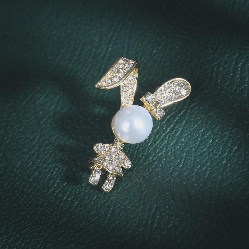 Значок «Жемчужный кролик» 2023 г.: Брошь-анти-разоблачение, модный аксессуар «Сделай сам» на год Кролика