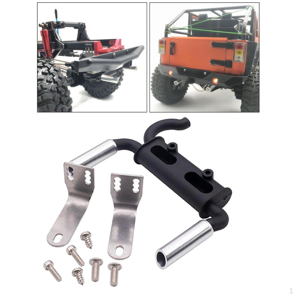 Black Dual Exhaust for Axial SCX10 RC Crawler Upgrades