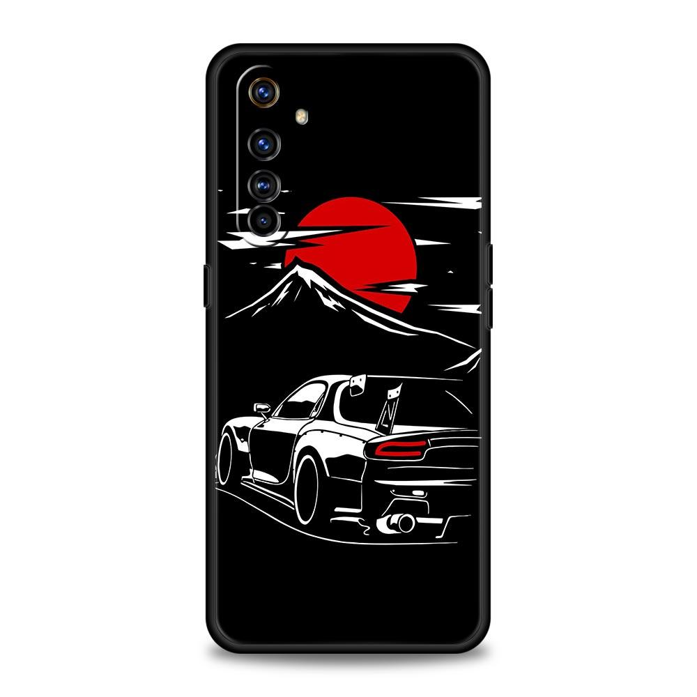 Япония JDM Спортивные Автомобили Мужские Для Realme GT Neo2 3 Чехол Для Телефона Для Realme 9 8 7 6 GT2 Pro Plus 5G 8i 9i C3 C21 C11 C25 C35 Обложка
