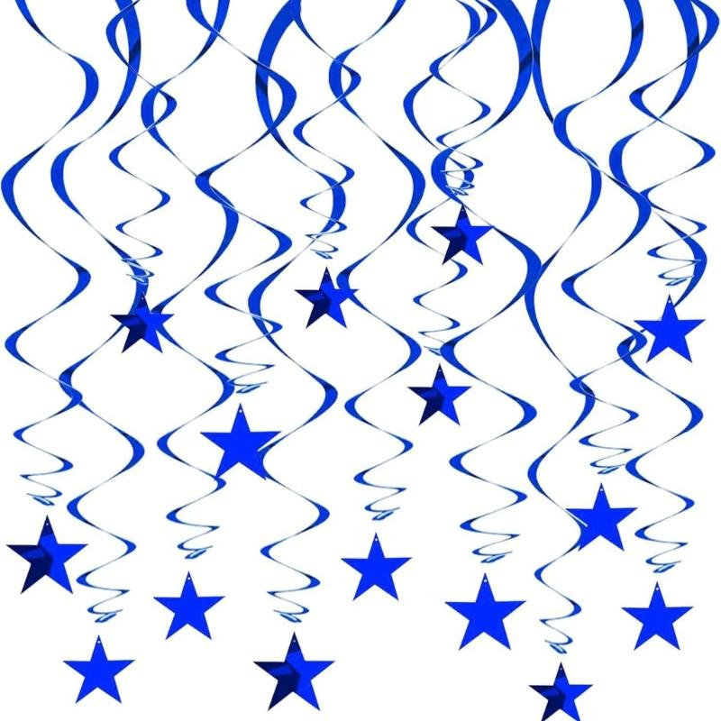 30 шт. Элегантные подвесные спирали со звездами для украшения фестивалей и вечеринок, разработанные для легкой установки и стабильного использования