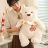 Bear with Bib Plush Doll Pillow Soft and Comfortable Stuffed Animals Holiday Gift Send Friend and Family Bedroom Decor
