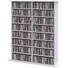 Media Shelf 8 Levels DVD Shelf With 12 Adjustable Shelves 16 Compartments For 720 CDs White