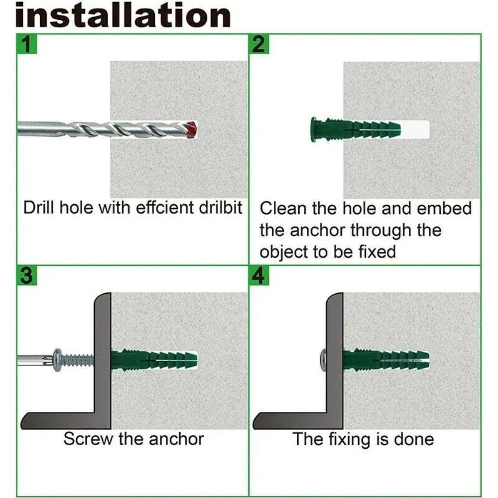 Durable Construction Screws Assortment Kit Plastic Material Self Tapping Screw  Brick Surfaces