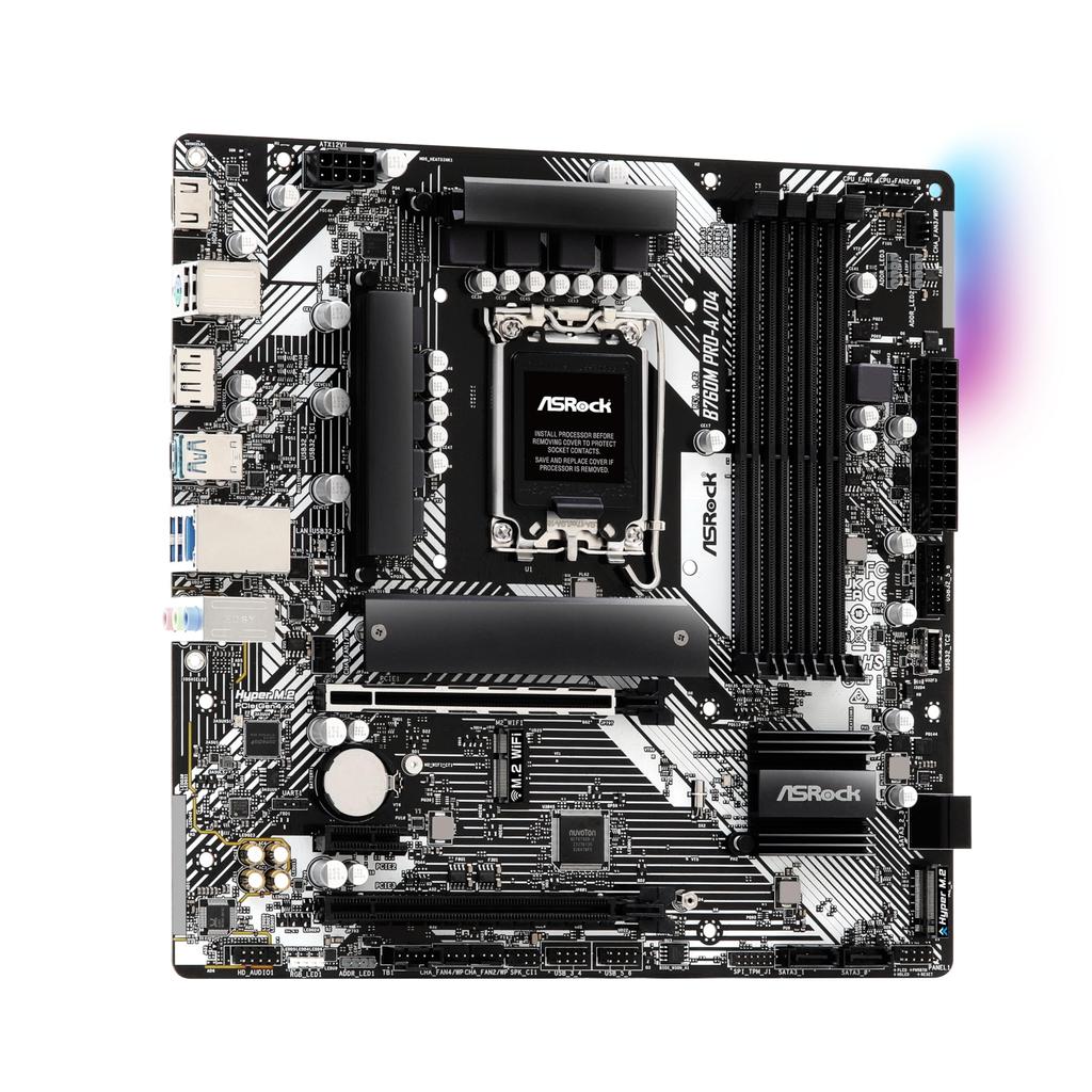ASRock Motherboard B760M Compatible with Intel 12th and 13th Generation CPU B760 Chipset DDR4 Micro ATX Motherboard Authorized Distributor Pro-A/D4