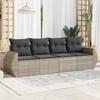 VidaXL Garden Lounge Set with Cushions 4 Pcs, Patio Sofas, Patio Furniture Set, Outdoor Furniture, Grey 3221081