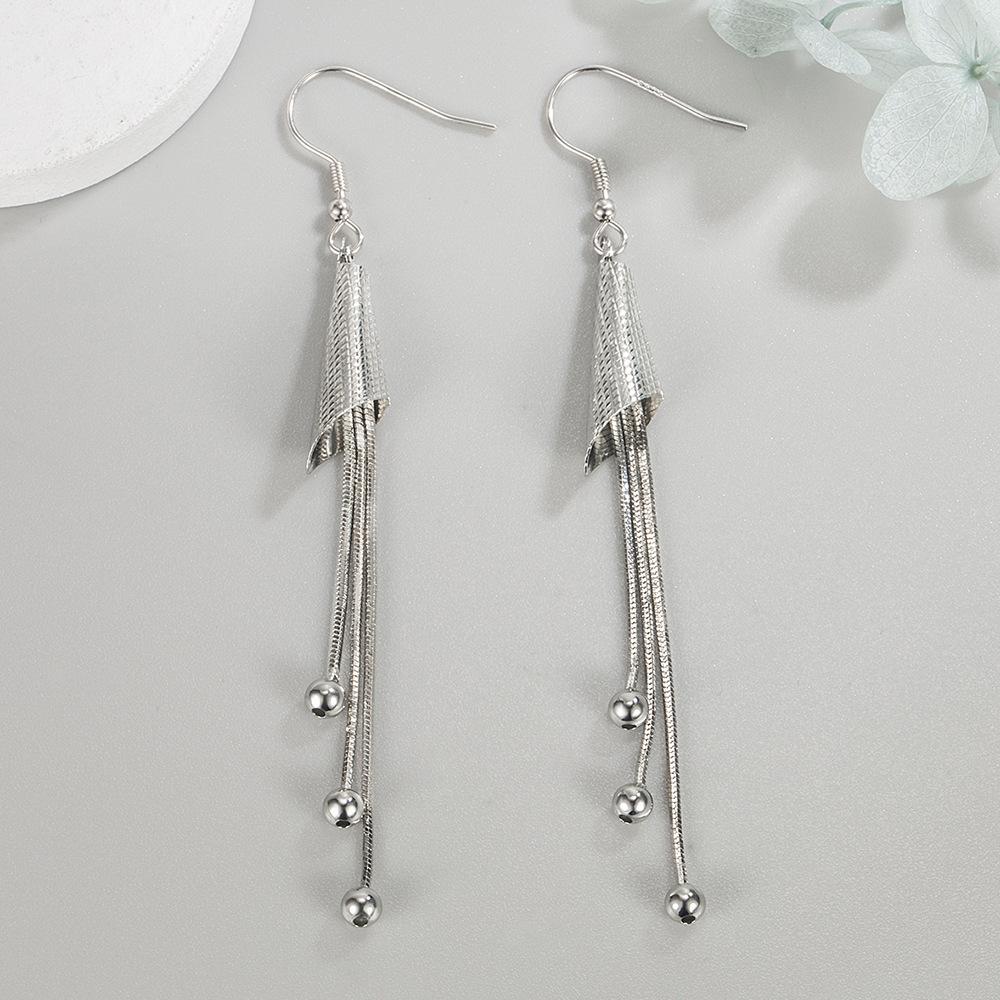 Женская корейская мода, милые, элегантные, посеребренные 925 пробы, антиаллергенные, простые, с крючком для перезвона ветра, висячие серьги, женские серьги с кисточками, колокольчик, украшения для ушей, рождественский подарок