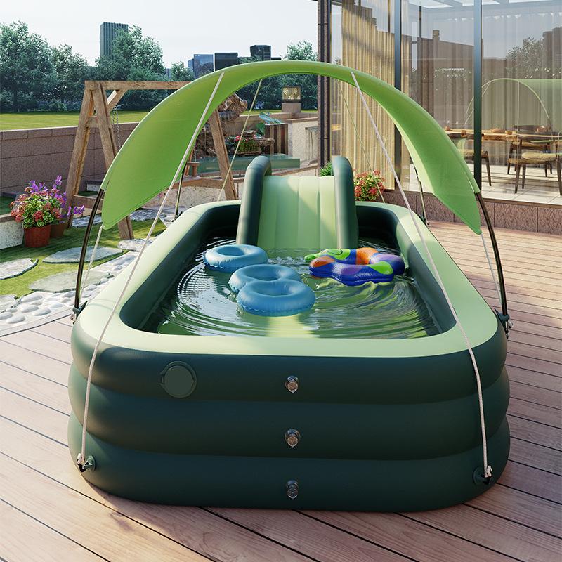 2.1/2.6/3m Swimming Pool Alberca Large Family Pools Babies Children Inflatable Pool Baby Sun Shade Folding Pool for Garden