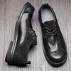 Мужская кожаная обувь ручной работы в британском стиле, повседневная обувь из мягкой кожи, деловая обувь с мягкой подошвой и большим носком, инструментальная обувь