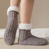 Флисовые носки-гольфы Теплые носки-тапочки с нескользящими подошвами Женские утолщенные пушистые зимние носки для дома, отдыха, сна